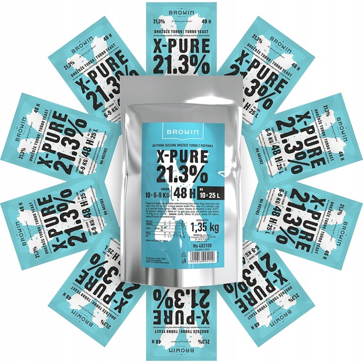 DROŻDŻE GORZELNICZE Turbo X PURE MEGAPACK 48h 21,3% 1.35 kg MEGA PACK