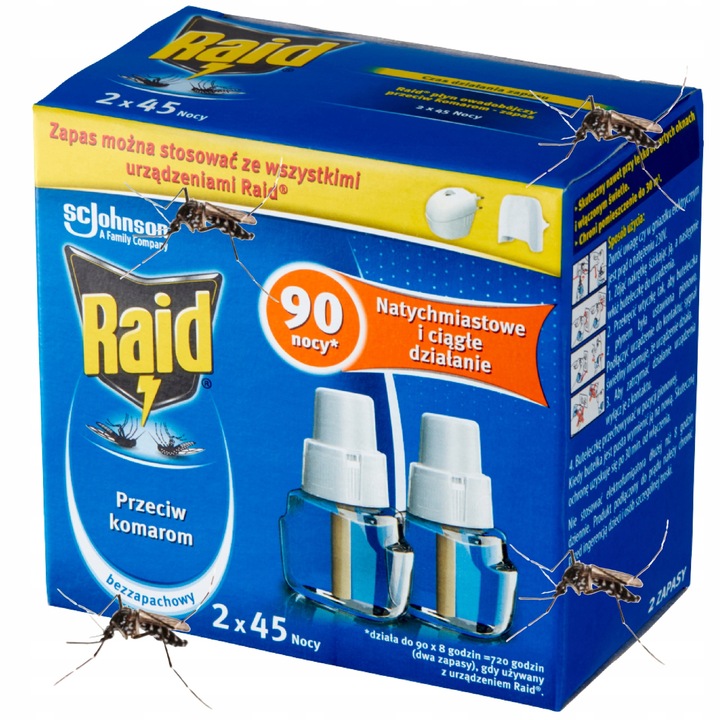 RAID URZĄDZENIE PRZECIW KOMAROM + 3X ZAPAS KOMARY RAID DO KONTAKTU 135