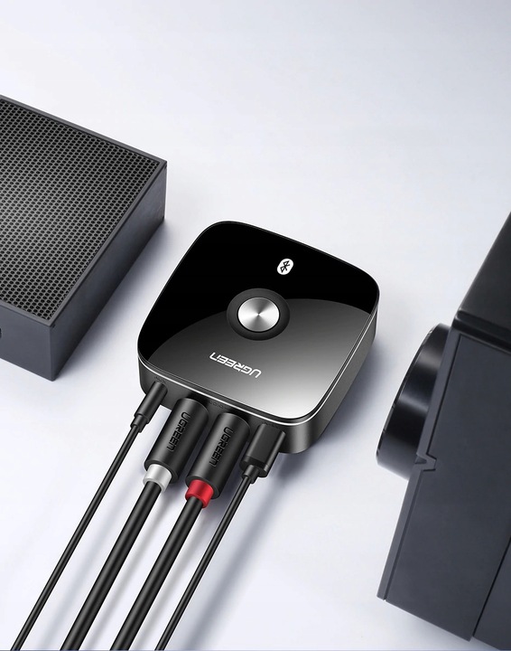 UGREEN Adapter Odbiornik Bluetooth 5.1 2x Cinch Mini Jack 3,5mm Aux aptX HD