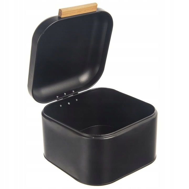 Pojemnik CHLEBAK na pieczywo chleb bułki metalowy czarny kuchenny mały