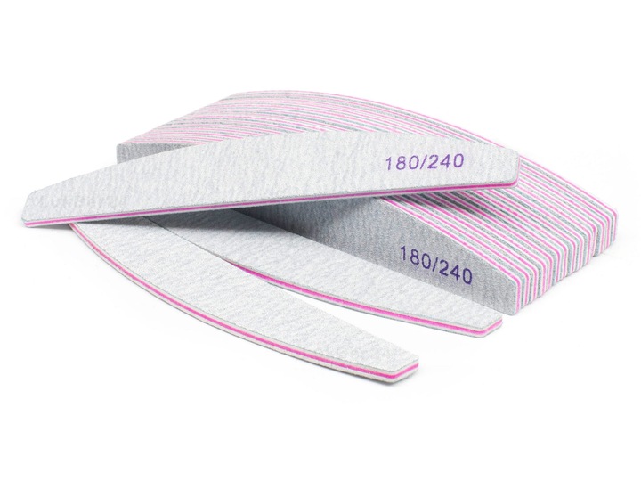 100 x Pilnik do Paznokci Łódka Zebra 180/240