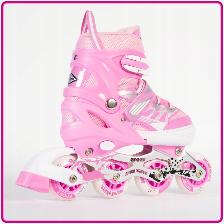 ROLKI REGULOWANE DLA DZIECI DZIEWCZYNKI 38-41 RÓŻOWE DZIECIĘCE MŁODZIEŻOWE