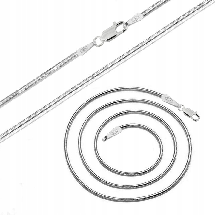 GRUBY ŁAŃCUSZEK SREBRNY DAMSKI ŻMIJKA SREBRO 925 ELEGANCKI NASZYJNIK 45 CM