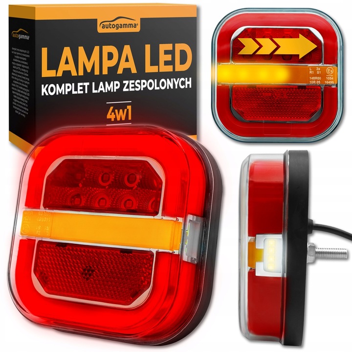 Lampa LED 4w1 Tylna Zespolona Kierunkowskaz TIR Komplet HOMOLOGACJA 2 szt.