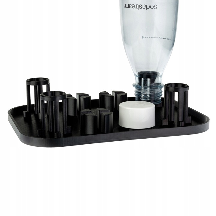 CZARNY OCIEKACZ SODA NA CZTERY BUTELKI DO SATURATORA STOJAK SODASTREAM