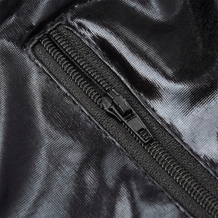 CZARNE błyszczące body Z ZAMKIEM LATEX LATEKSOWE SKÓRZANE BDSM KABARETka L