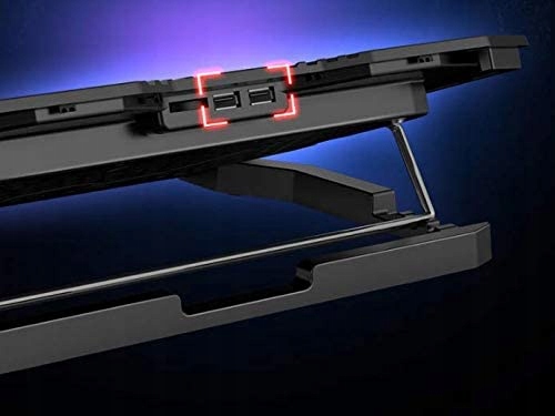 PODSTAWKA CHŁODZĄCA POD LAPTOPA Z WYŚWIETLACZEM LED REGULACJA 9-17" MOCNA