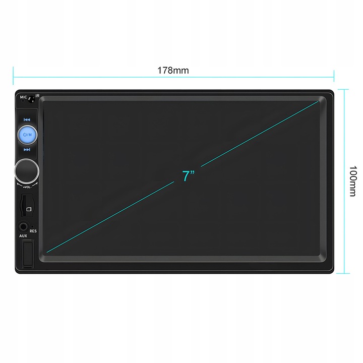 RADIO SAMOCHODOWE BLUETOOTH 1 DIN 7" USB MICRO SD 4x45W DOTYKOWY EKRAN