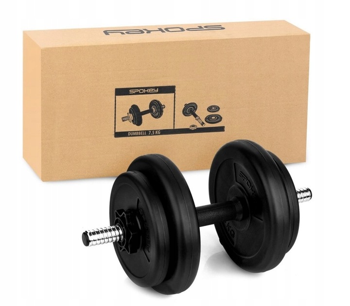 Hantle regulowane hantle bitumiczne 7,5kg ciężarki do ćwiczeń Spokey