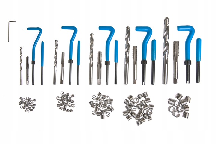 ZESTAW NAPRAWCZY GWINTÓW DO NAPRAWY GWINTU M5-M12