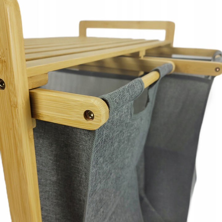 KOSZ na pranie BAMBUSOWY 2-komorowy EKO bielizna ŁAZIENKA worki