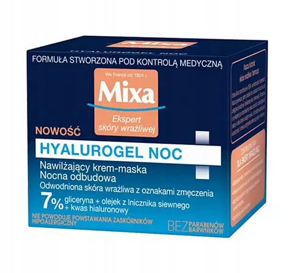 MIXA Hyalurogel Nawilżający Krem Maska 50ml