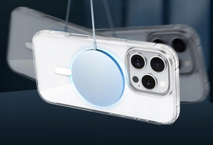 Etui Do iPhone 16 Pro +Szkło 9H WZMACNIANE 360° do MAGSAFE CLEAR CASE
