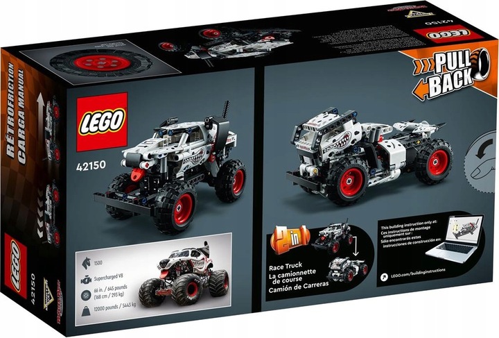 KLOCKI LEGO TECHNIC 42150 MONSTER JAM MUTT DALMATIAN 2W1 AUTA DLA DZIECI