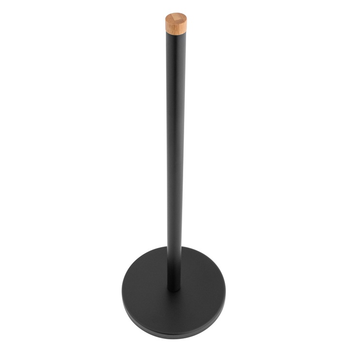 Stojak na papier toaletowy czarny do WC na 4 rolki bambus loft YOKA
