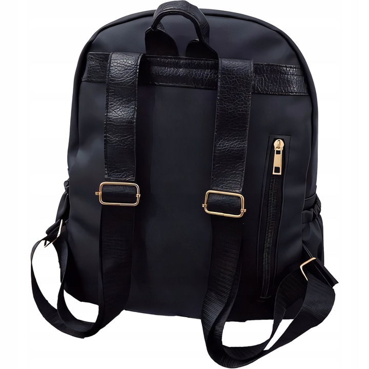 PLECAK DAMSKI MIEJSKI CZARNY POJEMNY DAMSKA TORBA NA RAMIĘ DO PRACY SZKOŁY