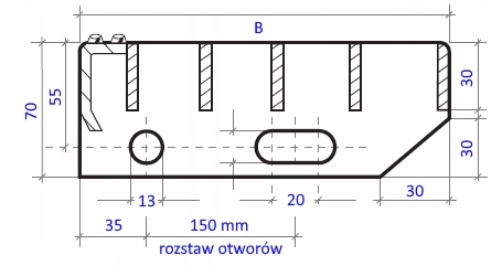 Stopnie WEMA 1000x270 mm | ocynkowane | 30x2 mm | stopień stalowy,