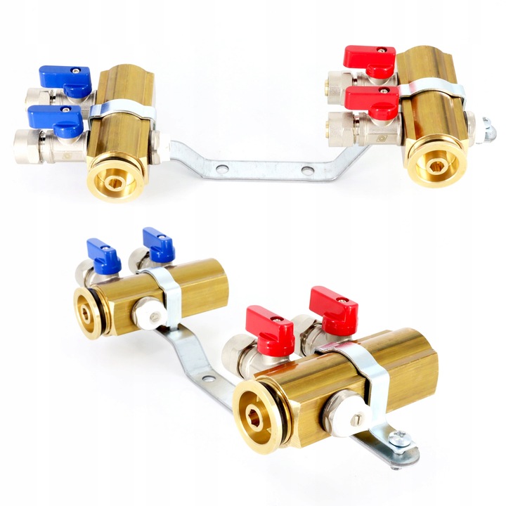 Rozdzielacz C.O. 2 obwodów zaworki PEX odpowietrzniki DO GRZEJNIKÓW