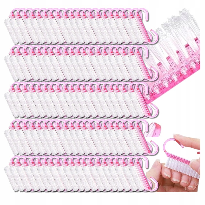100x SZCZOTECZKA RÓŻOWA DO MANICURE DO USUWANIA PYŁU DO PAZNOKCI