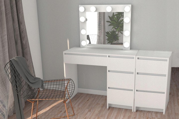 TOALETKA IZA 12 LED Z ŻARÓWKAMI DO WIZAŻU MAKIJAŻ