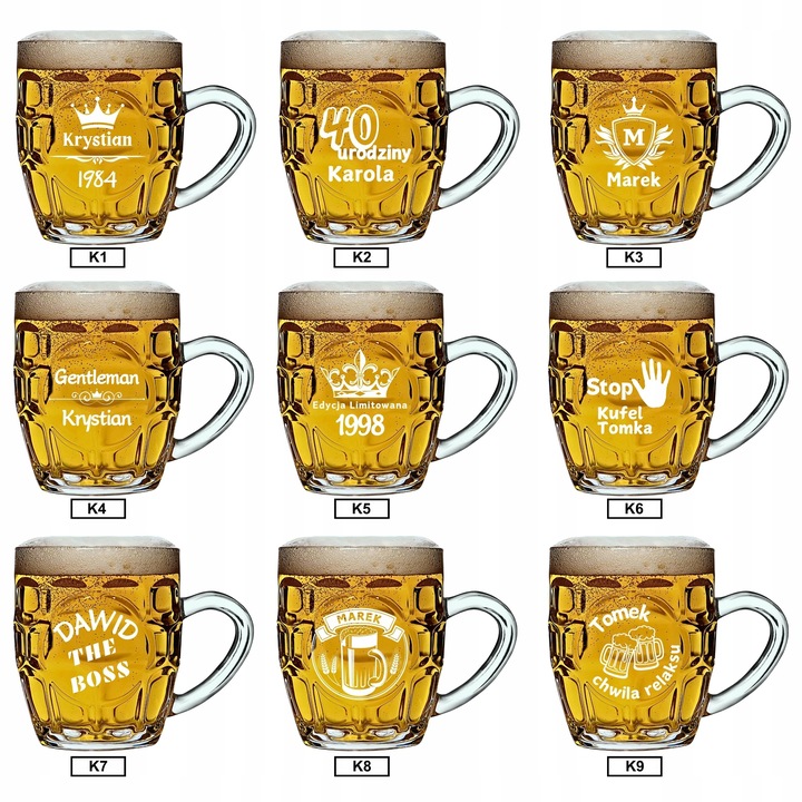 Prezent dla taty chłopaka na święta Kufel do piwa z grawerem + otwieracz
