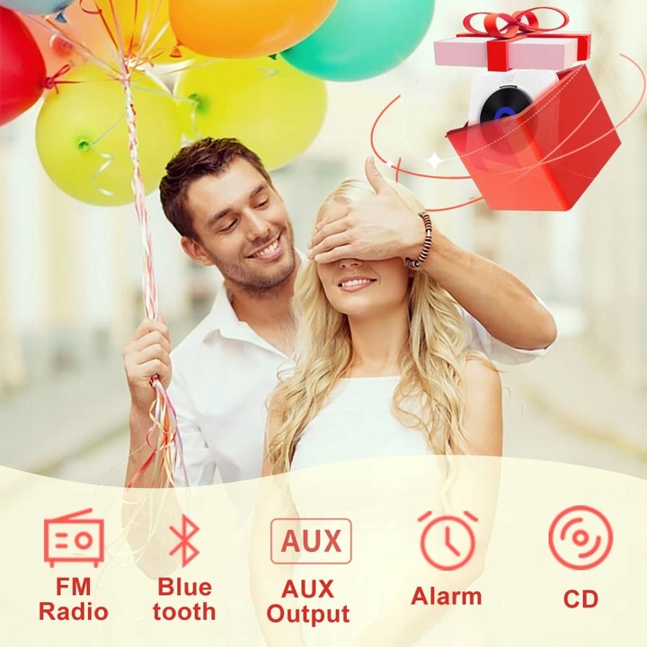 Przenośny odtwarzacz cd z baterią AUX USB FM LCD