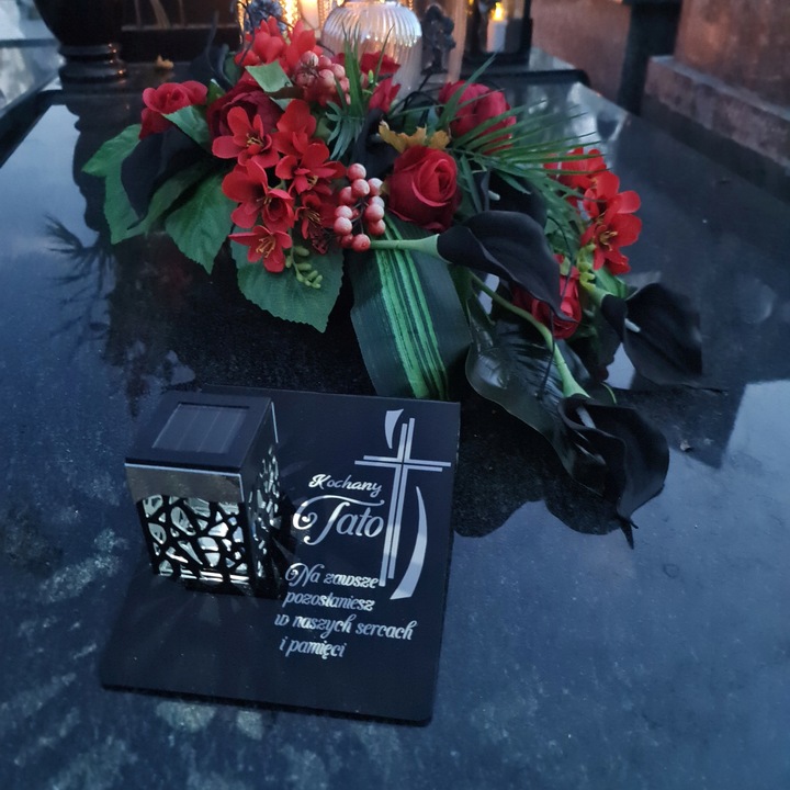 ZNICZ SOLARNY Wieczna Latarenka LED STATUETKA GRÓB lampka dla TATY