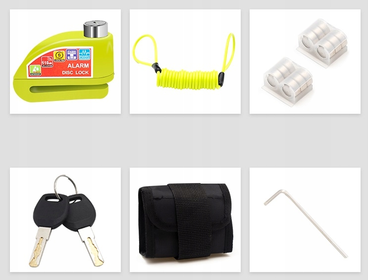 Blokada Tarczy Hamulcowej z Alarmem Do Motocykli i Rowerów Wodoodporna