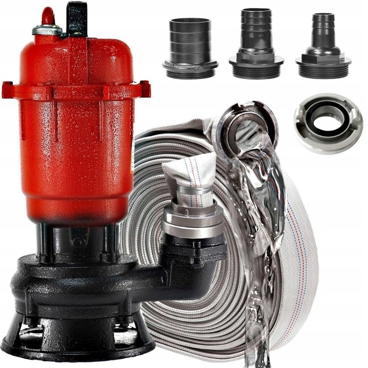 POMPA WODY CZYSTEJ SZAMBA BRUDNEJ ROZDRABNIACZEM ZATAPIALNA WĄŻ 30M