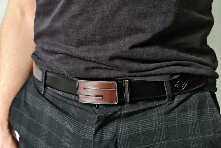 PROMESSO Męski pasek skóra z automat. klamra 100%PL + pudełko NA