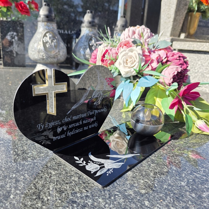 SOLARNY ZNICZ Led Statuetka NA CMENTARZ GRÓB DUŻA Lampka Led z Grawerem