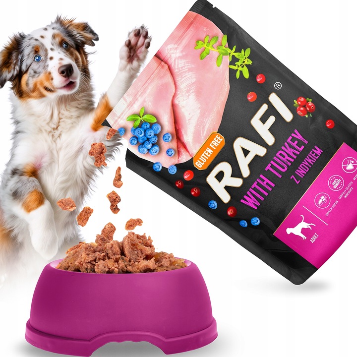 MOKRA KARMA DOLINA NOTECI RAFI ADULT BEZ ZBÓŻ SASZETKA MIX SMAKÓW 24 x