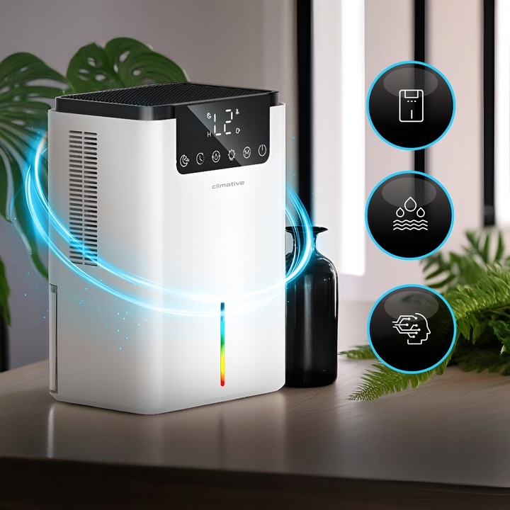 Cichy Pochłaniacz Wilgoci XXL Osuszacz Powietrza LUXE 2000ML LED+UV do domu