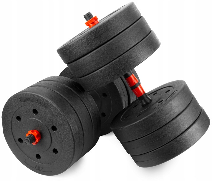 Hantle 2x30kg bitumiczne regulowane Z ŁĄCZNIKIEM zestaw 60kg GRYFY