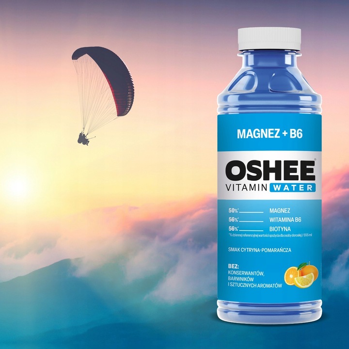 12x OSHEE Vitamin Water magnez + B6 555 ml