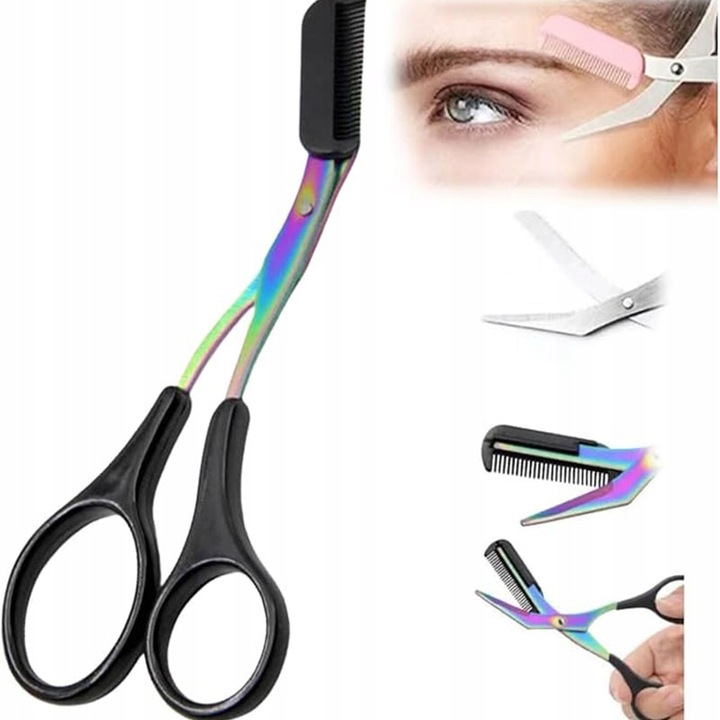 Nożyczki do przycinania brwi z grzebieniem Regulacja stylu przycinania brwi