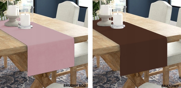 BIEŻNIK OBRUS GŁADKI MATOWY 40x220 KOLORY