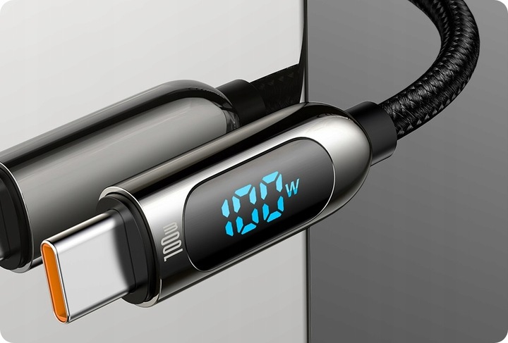 BASEUS MOCNY KABEL USB-C SZYBKIE ŁADOWANIE PRZEWÓD TYP-C PD 100W QC 5A 1M