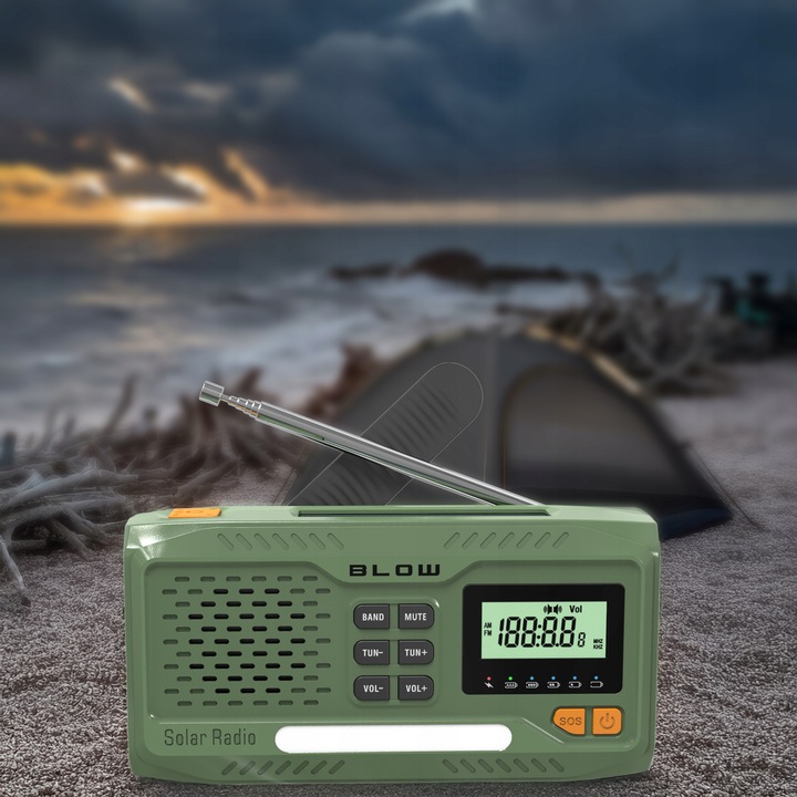 RADIO PRZENOŚNE KUCHENNE SOLARNE DYNAMO BUDOWLANE LATARKA POWERBANK