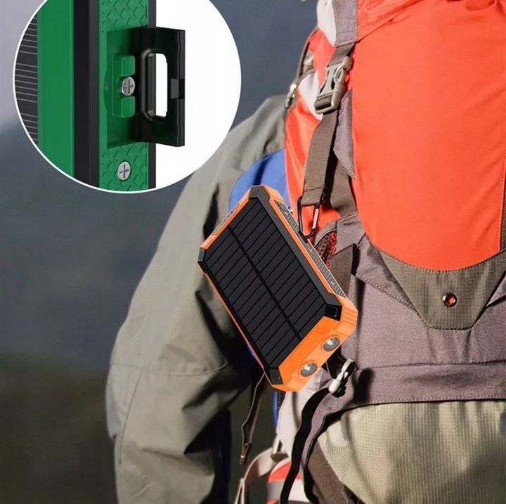 POWERBANK ŁADOWARKA PANEL SOLARNY INDUKCYJNY 30000mAh 6xUSB LATARKA 2x LED