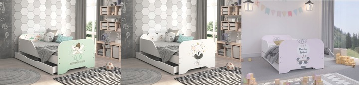 Łóżko MIKI dziecięce 140x70 + materac DUŻO wzorów!