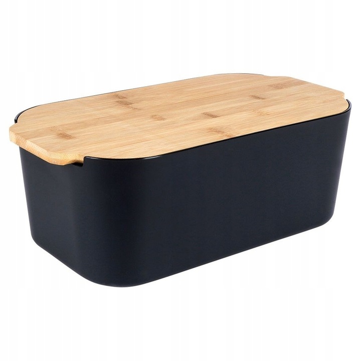 Chlebak CZARNY BAMBUSOWY pojemnik do przechowywania pieczywa chleba bułek