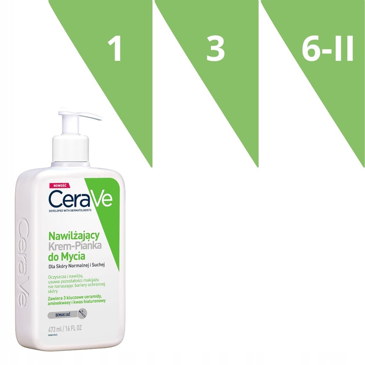 CeraVe Krem-Pianka Nawilżający do Mycia Skóry Normalnej i Suchej 473 ml