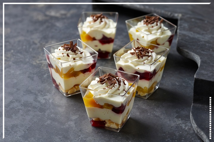 PUCHARKI DO DESERÓW LODÓW 200ml POJEMNIK NA PRZEKĄSKI KWADRATOWE ZESTAW 50x