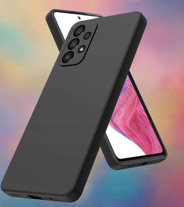 ZESTAW Etui do Samsung A53 5G | Matowe Czarne Silikon Slim +3 SZTUKI SZKŁO