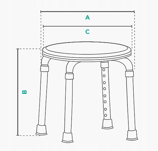 Taboret stołek pod prysznic krzesełko do wanny dla seniora Timago 3432