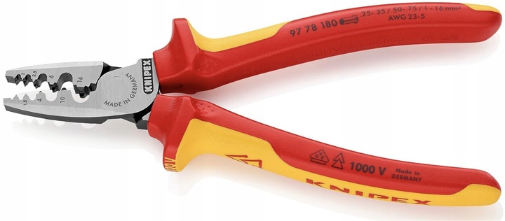 KNIPEX 97 78 180 szczypce do zaciskania tulejek 0,25-16 mm zaciskarka