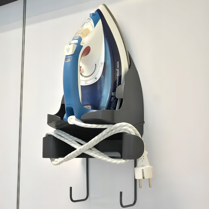 Wieszak na żelazko i deskę do prasowania, uchwyt IRONIX antracyt