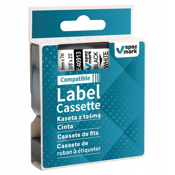 Taśma do DYMO D1 40913 9mm S0720680 ZESTAW 5 szt KOMPATYBILNA LABELMANAGER