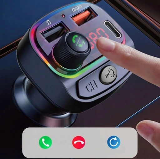 TRANSMITER BLUETOOTH SAMOCHODOWY FM SZYBKA ŁADOWARKA USB QC 3.0 MPS 2xUSB